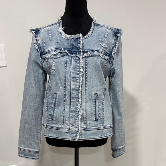 Generation Love Jackets & Blazers - Generation Love Light Blue Distressed Denim Jacket